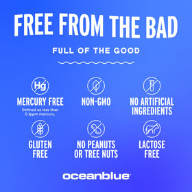 Vue arrière de l'emballage d'Oceanblue Omega-3
