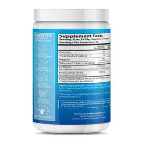 Vue arrière de l'emballage de la poudre de collagène ABOUT YOUR COLLAGEN