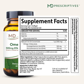 Vue arrière de l'emballage de MD Prescriptives Omega MD