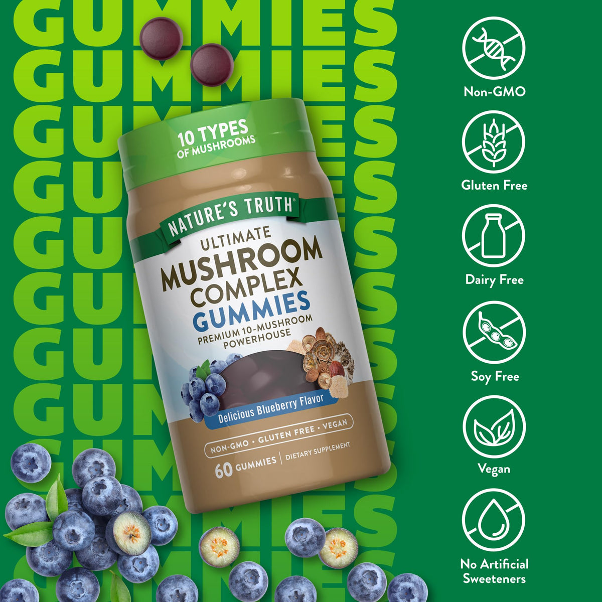 Vue arrière de l'emballage de Nature's Truth Gummies