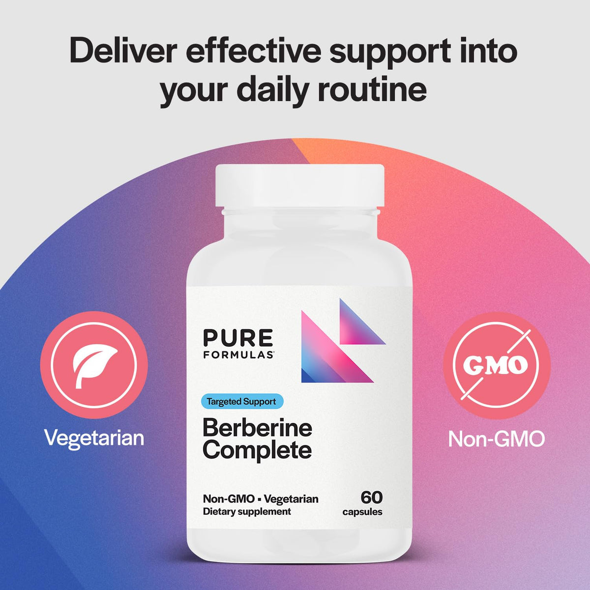 Vue arrière de l'emballage de PureFormulas Berbérine 500mg 60 Capsules