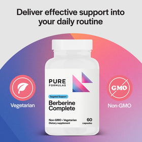 Vue arrière de l'emballage de PureFormulas Berbérine 500mg 60 Capsules