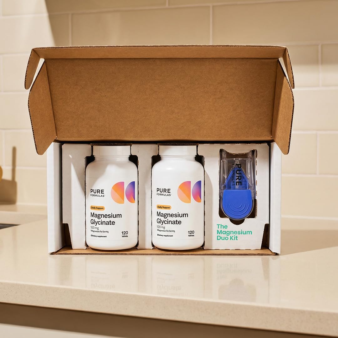 Vue arrière de l'emballage de PureFormulas Magnésium Glycinate
