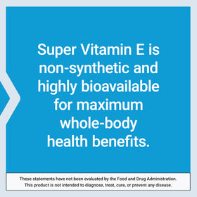 Vue arrière de l'emballage de Super Vitamin E Life Extension