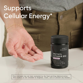Vue arrière de l'emballage de Vitamine B12 Methylcobalamine Sports Research
