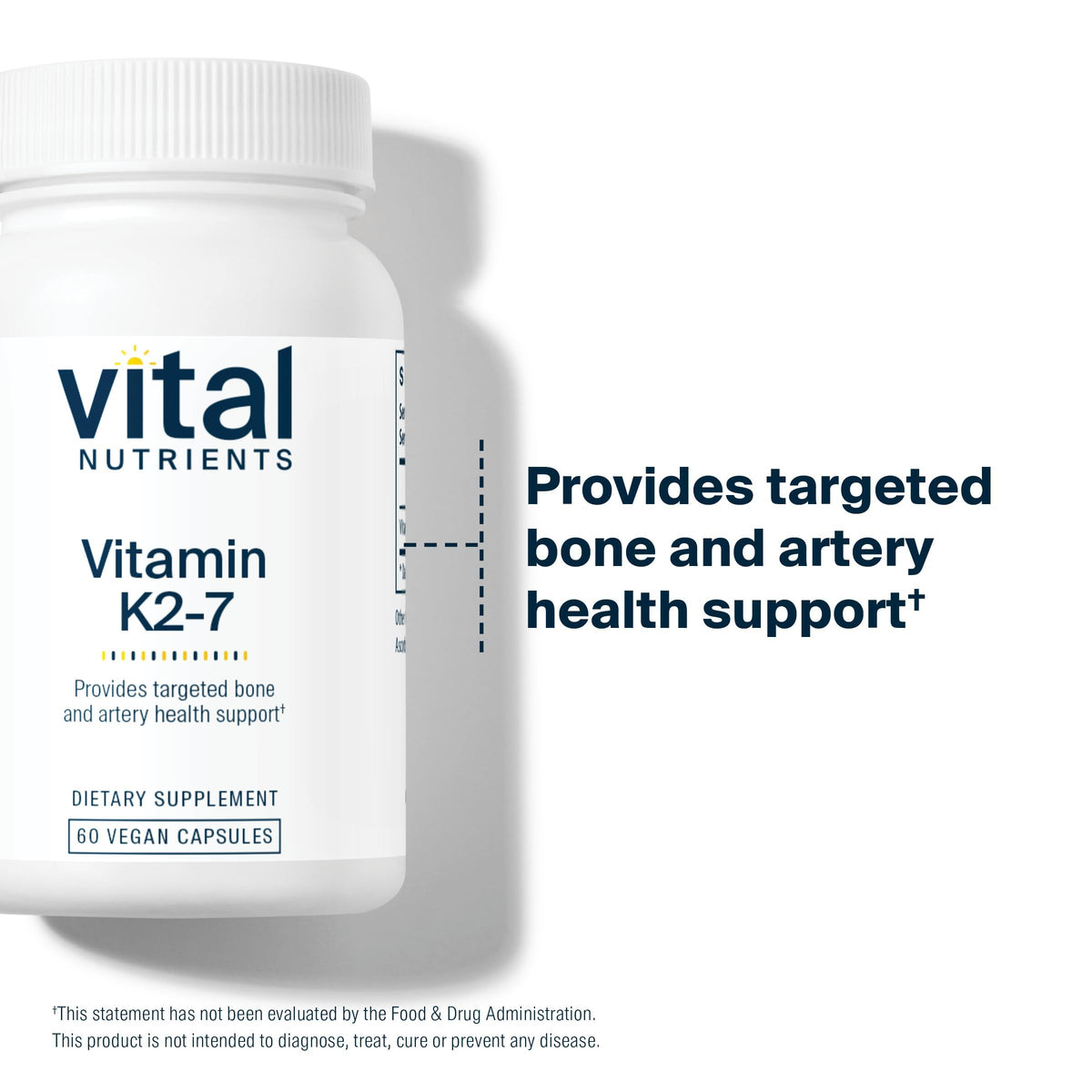 Vue arrière de l'emballage de Vitamine K2-7 avec informations nutritionnelles