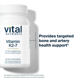 Vue arrière de l'emballage de Vitamine K2-7 avec informations nutritionnelles