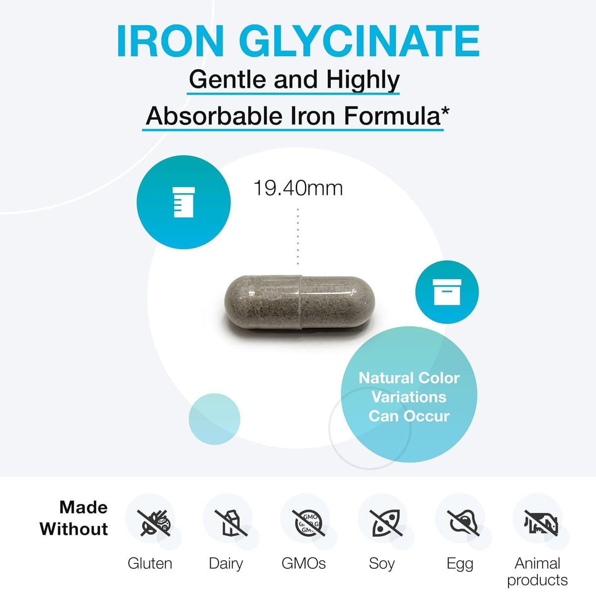 Vue arrière de l'emballage de XYMOGEN Glycinate de Fer