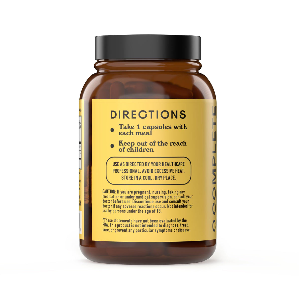 Vue arrière de l'emballage des capsules d'enzymes daily 550mg