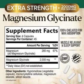 Vue arrière de l'emballage des capsules de Magnésium Glycinate Nature's Peak