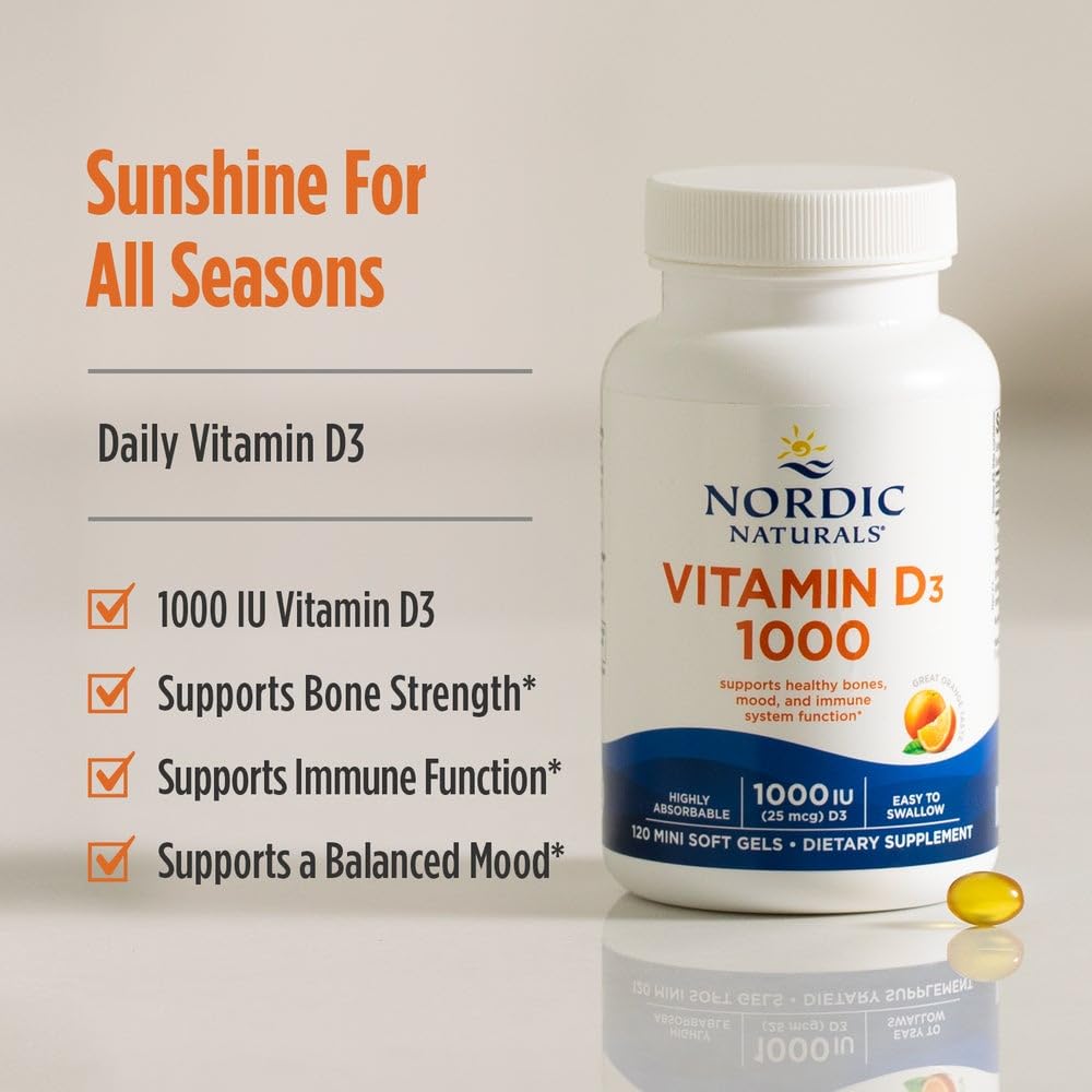 Vue arrière de l'emballage des gélules de Vitamine D3 Nordic Naturals