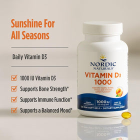 Vue arrière de l'emballage des gélules de Vitamine D3 Nordic Naturals