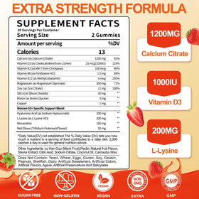 Vue arrière de l'emballage des gummies calcium citrate BSSTABBON