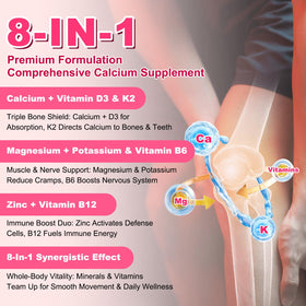 Vue arrière de l'emballage des gummies citrate de calcium Sijigood