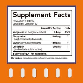 Vue arrière de l'emballage Doctor's Recipes Glucosamine 1800 mg