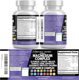 Vue arrière de l'emballage du complexe de magnésium Clean Nutraceuticals
