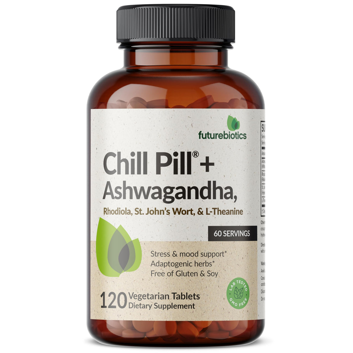 Vue arrière de l'emballage Futurebiotics Chill Pill +