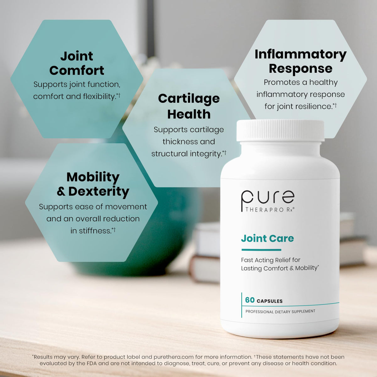 Vue arrière de la boîte de complément alimentaire articulaire Pure Therapro Rx