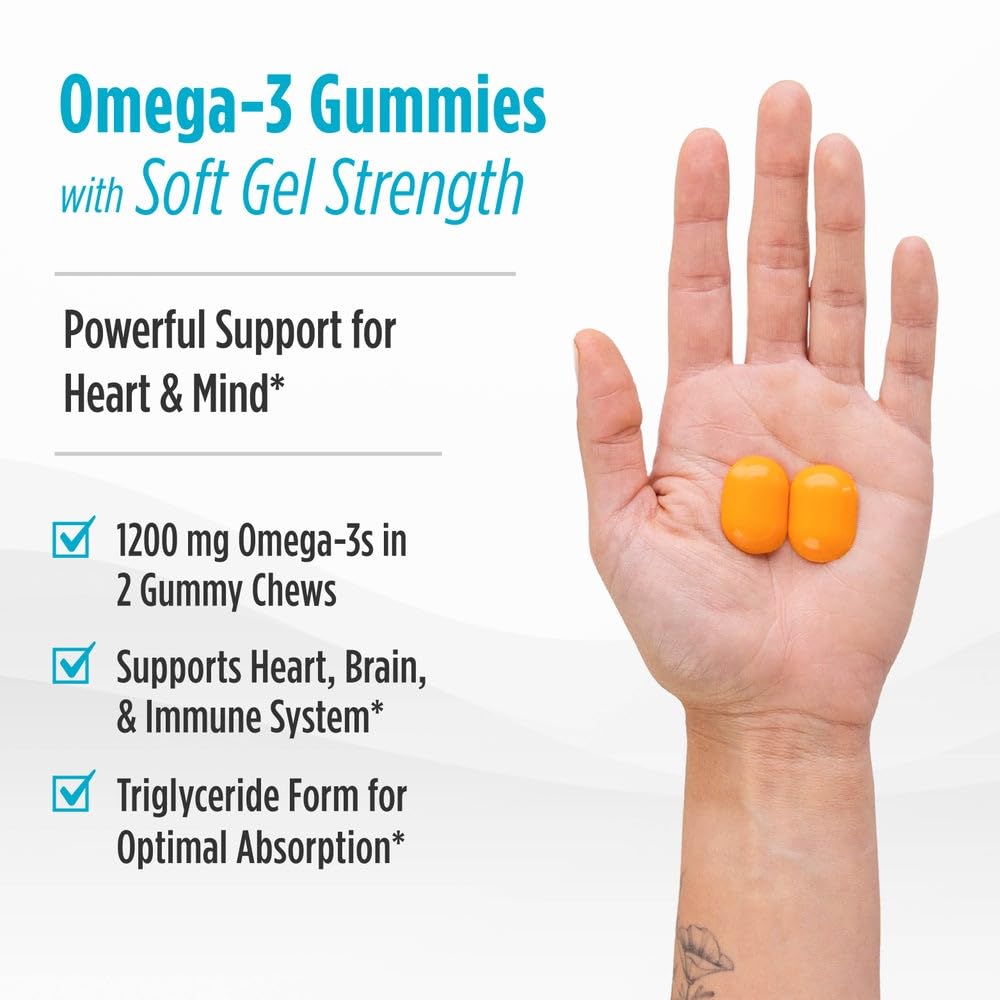 Vue arrière de la boîte de gommes Omega 3 Nordic Naturals