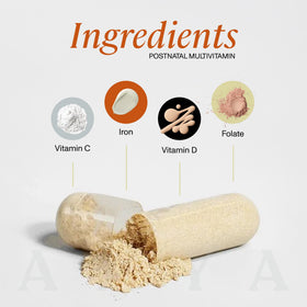 Vue arrière de la boîte de multivitamine postnatale ANYA