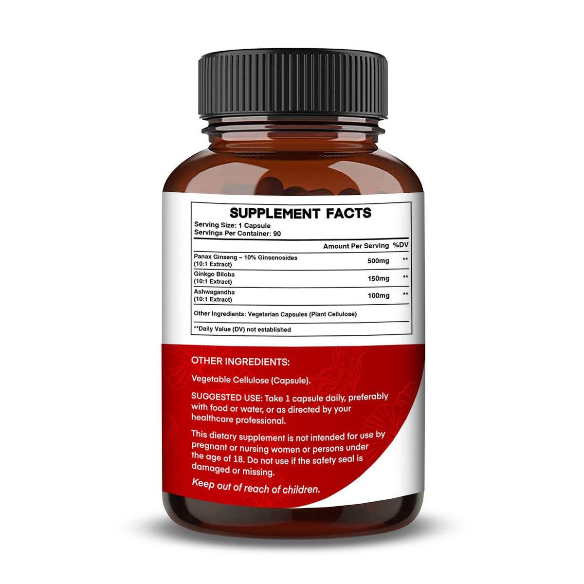 Vue arrière de la boîte de Nootrilabs Ginseng Rouge Coréen 90 capsules