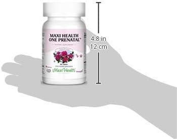 Vue arrière de la boîte de vitamines prénatales Maxi Health