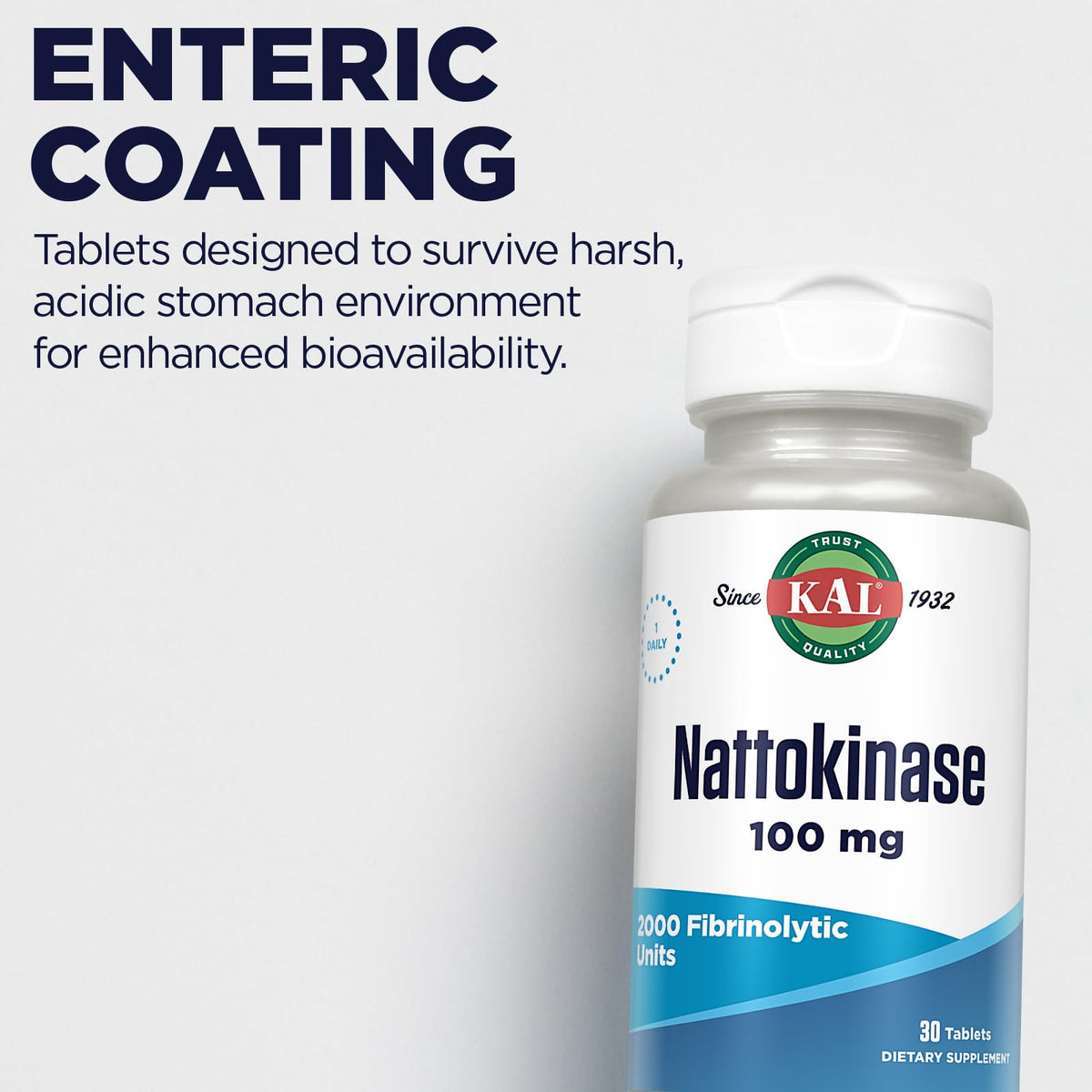 Vue arrière de la boîte KAL Nattokinase 100 Mg