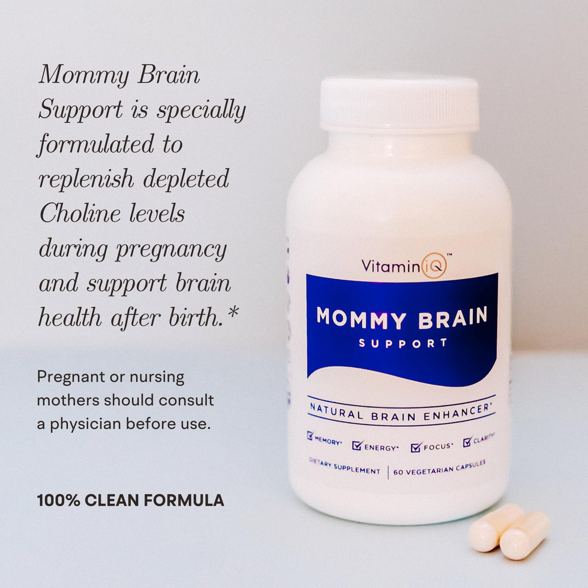Vue arrière de la boîte VitaminIQ Mommy Brain