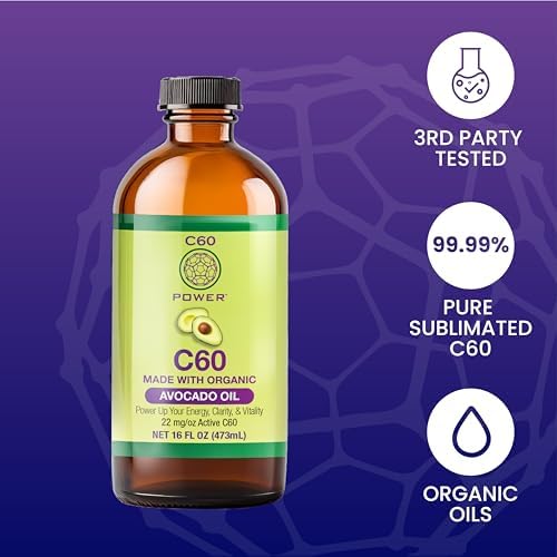 Vue arrière de la bouteille C60 Purple Power C60 avec informations nutritionnelles
