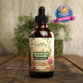 Vue arrière de la bouteille de 4oz de Nourish Her Naturally