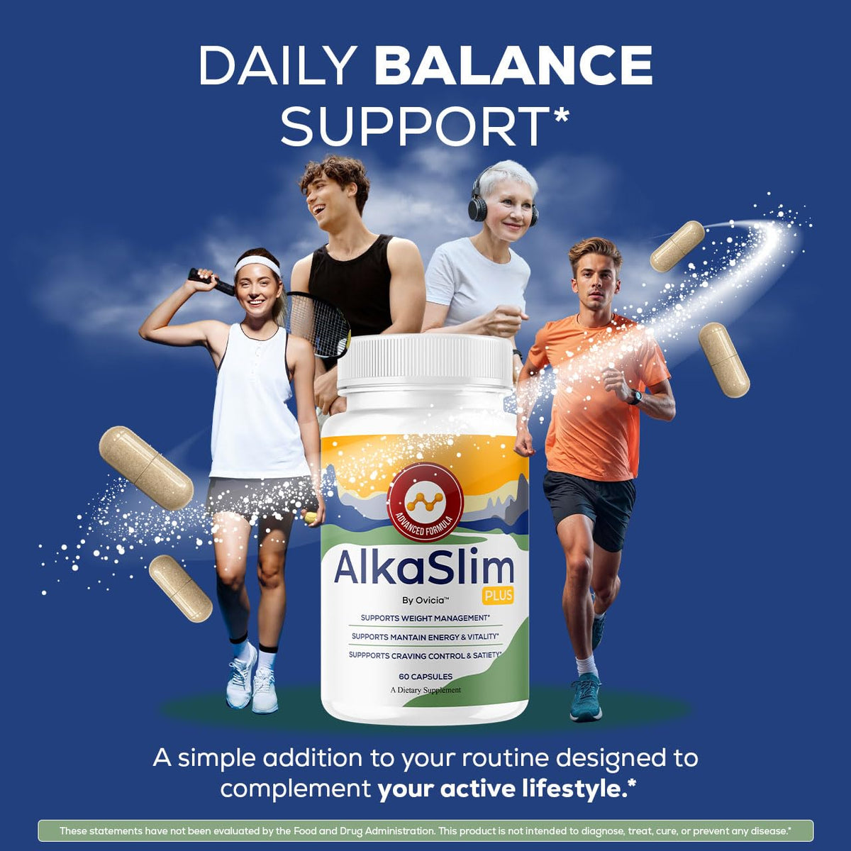 Vue arrière de la bouteille de capsules Alka Slim Plus