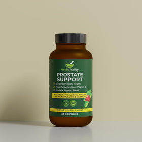 Vue arrière de la bouteille de complément alimentaire Herb Vitality Prostate