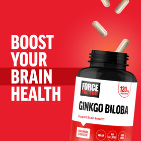 Vue arrière de la bouteille de Force Factor Ginkgo Biloba