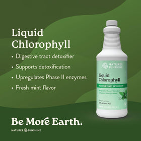 Vue arrière de la bouteille de Nature's Sunshine Chlorophylle Liquide 480 ml