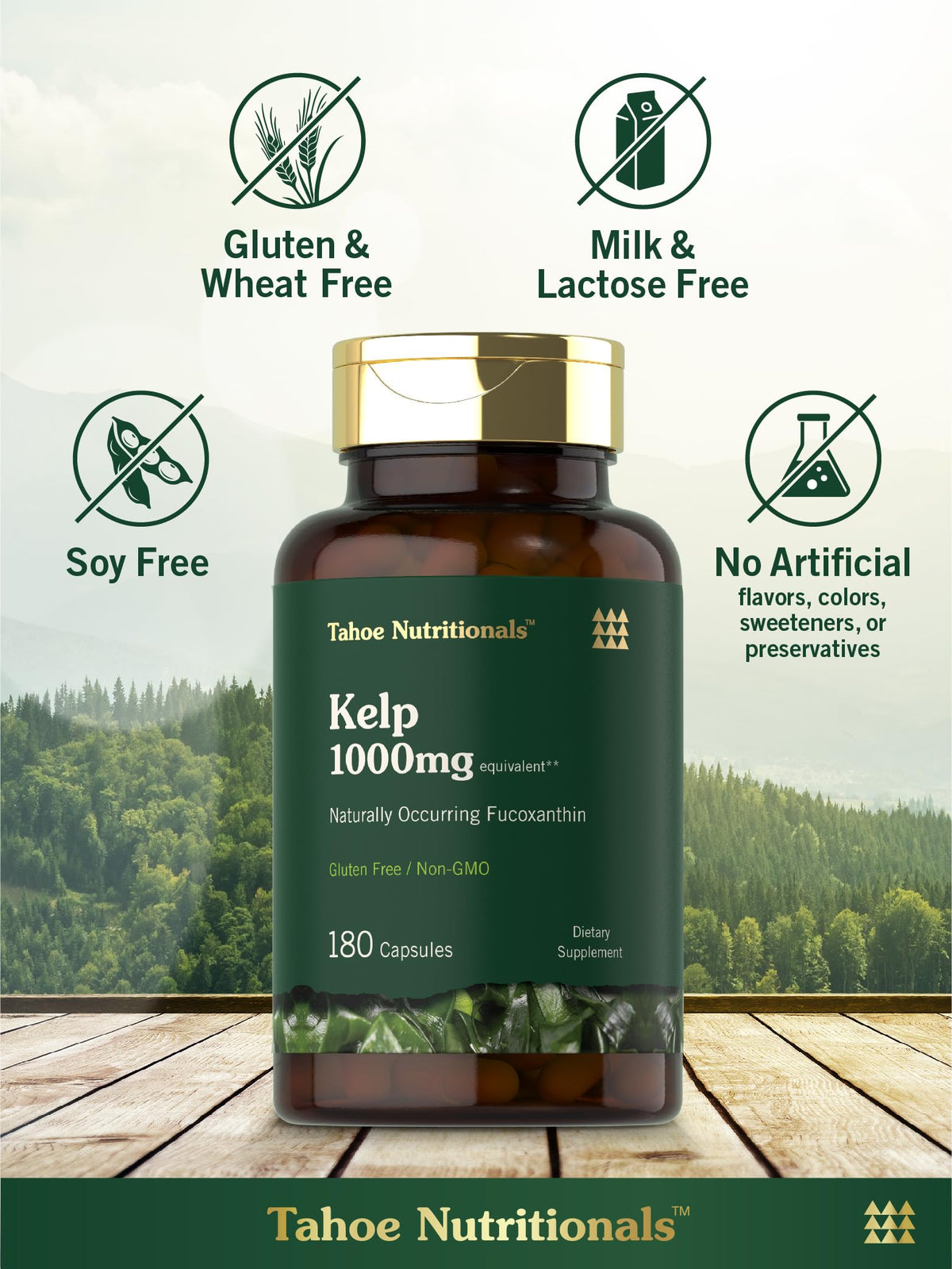 Vue arrière de la bouteille de Tahoe Nutritionals Kelp