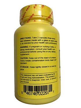 Vue arrière des Capsules de Formule Bupleurum, Citrus et Pinellia de Sun Ten