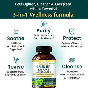 Vue arrière des capsules Organic Veda Extrait de Thé Vert