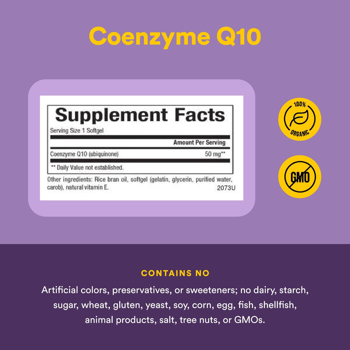 Vue arrière du Coenzyme Q10 Natural Factors 50 mg