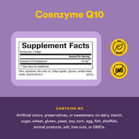 Vue arrière du Coenzyme Q10 Natural Factors 50 mg