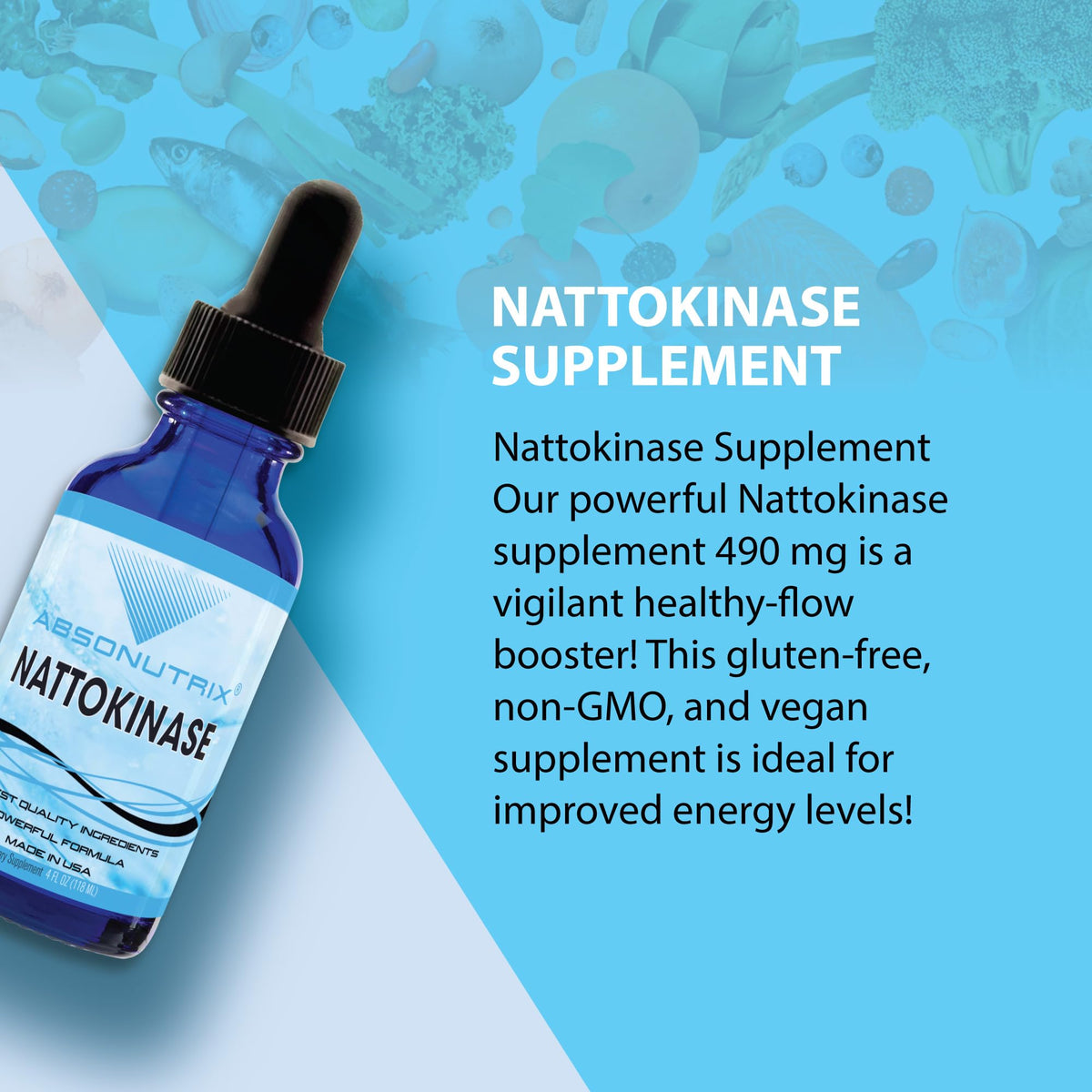 Vue arrière du flacon Absonutrix Nattokinase