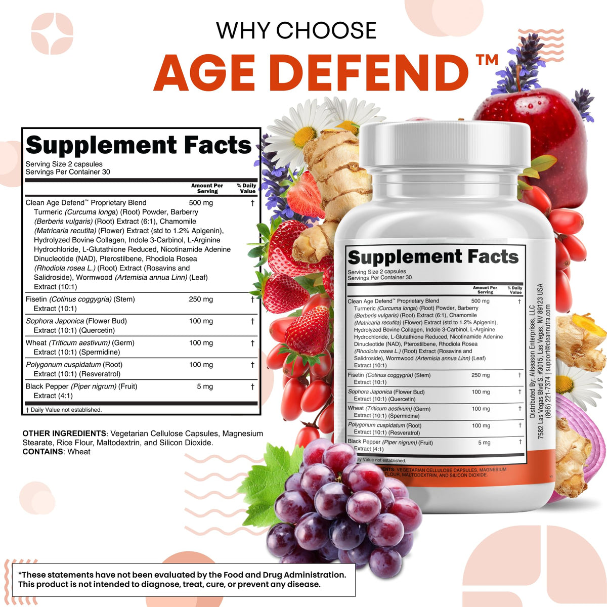 Vue arrière du flacon Clean Nutraceuticals Fisetin Quercétine