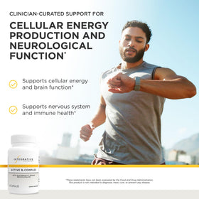 Vue arrière du flacon d'Active B-Complex avec informations nutritionnelles