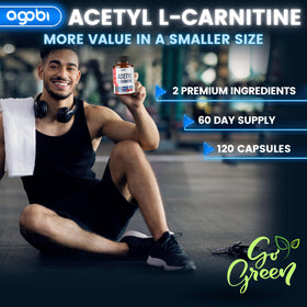 Vue arrière du flacon d'agobi Acetyl L-Carnitine 1500mg