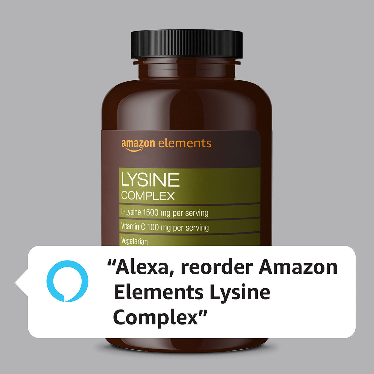 Vue arrière du flacon d' Elements Complexe de L-Lysine