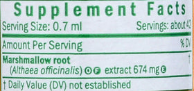 Vue arrière du flacon d'extrait liquide de guimauve Herb Pharm