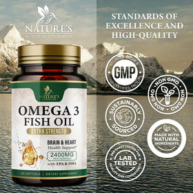 Vue arrière du flacon d'Omega 3 Nature's Nutrition