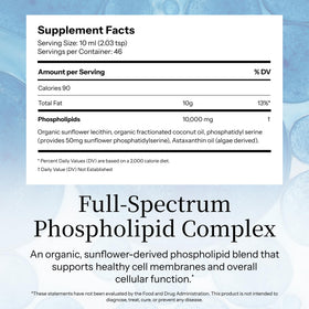 Vue arrière du flacon de 16 fl oz du Complexe de Phospholipides Essentiels Precision Nutrients