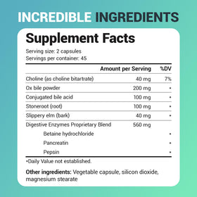 Vue arrière du flacon de 90 capsules de Dr. Berg Complément Alimentaire Vésicule Biliaire