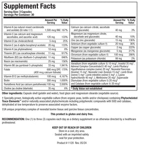 Vue arrière du flacon de Bio Glycozyme Forte 270c