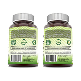 Vue arrière du flacon de capsules d'Ashwagandha Amazing India